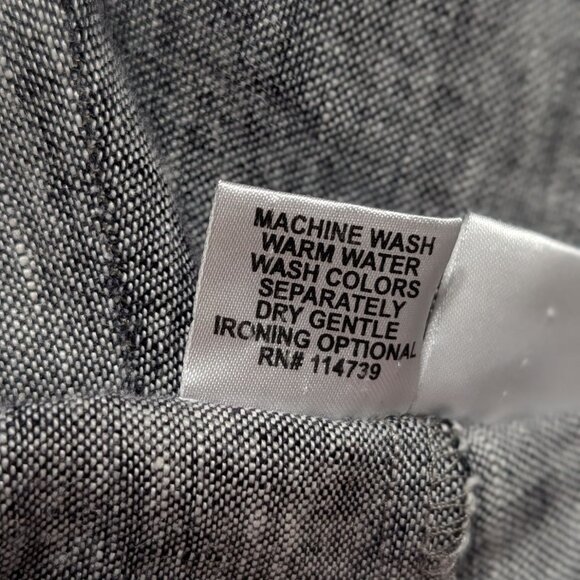 Flax Womens Generous 1G Gray Linen Elastic Waist Cropped Pants Pockets - Picture 3 of 12